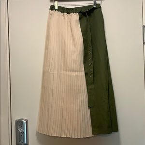 Frankie shop cream and green utility skirt